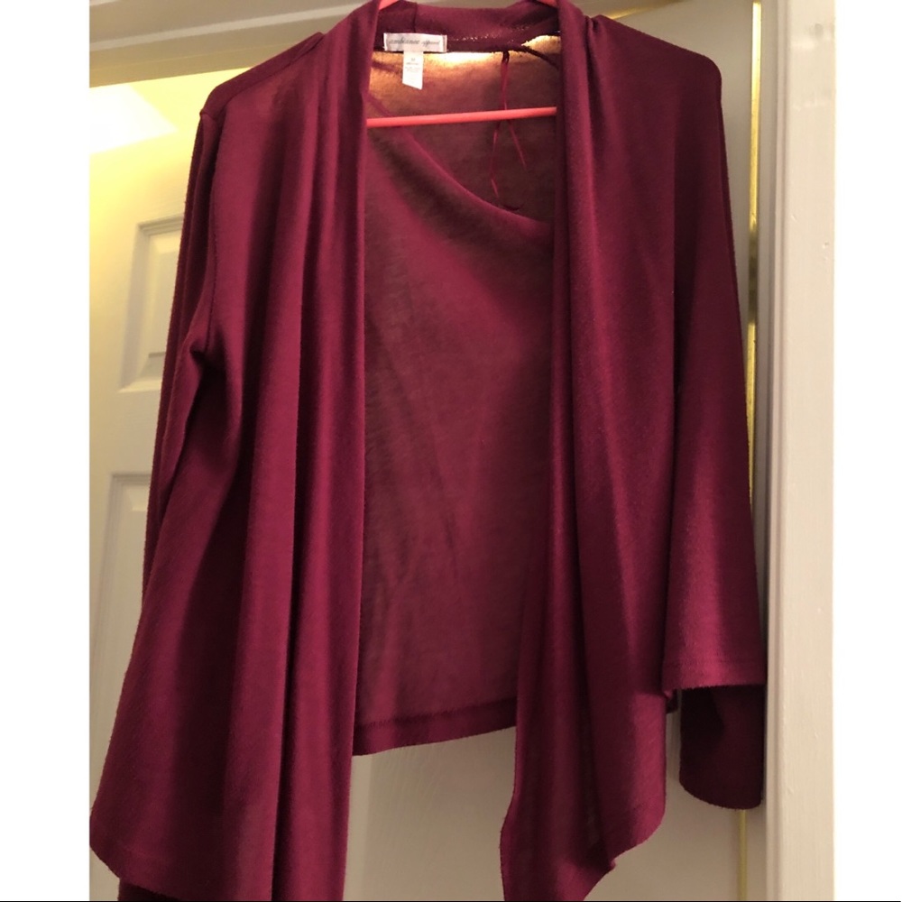 Red cardigan
